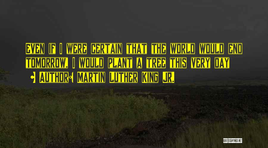 Martin Luther King Jr. Quotes: Even If I Were Certain That The World Would End Tomorrow, I Would Plant A Tree This Very Day