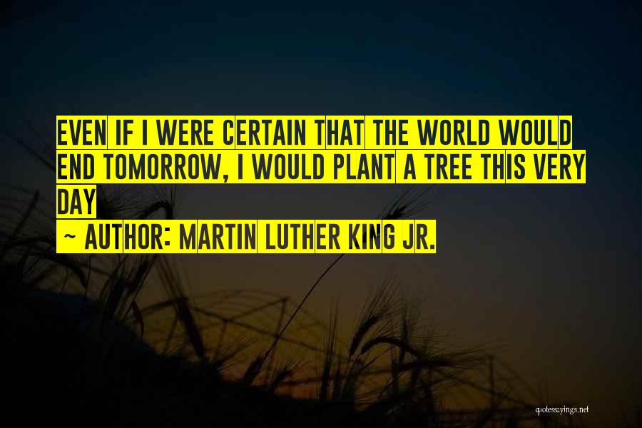 Martin Luther King Jr. Quotes: Even If I Were Certain That The World Would End Tomorrow, I Would Plant A Tree This Very Day