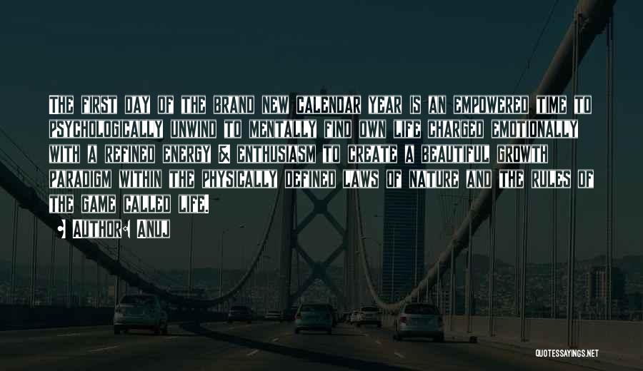 Anuj Quotes: The First Day Of The Brand New Calendar Year Is An Empowered Time To Psychologically Unwind To Mentally Find Own