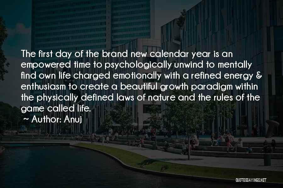 Anuj Quotes: The First Day Of The Brand New Calendar Year Is An Empowered Time To Psychologically Unwind To Mentally Find Own