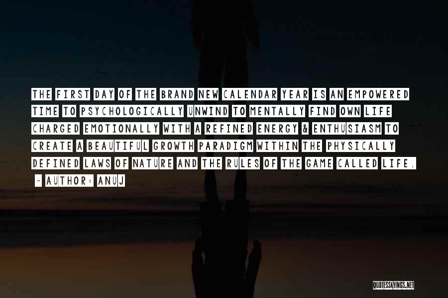 Anuj Quotes: The First Day Of The Brand New Calendar Year Is An Empowered Time To Psychologically Unwind To Mentally Find Own