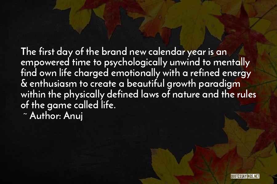 Anuj Quotes: The First Day Of The Brand New Calendar Year Is An Empowered Time To Psychologically Unwind To Mentally Find Own