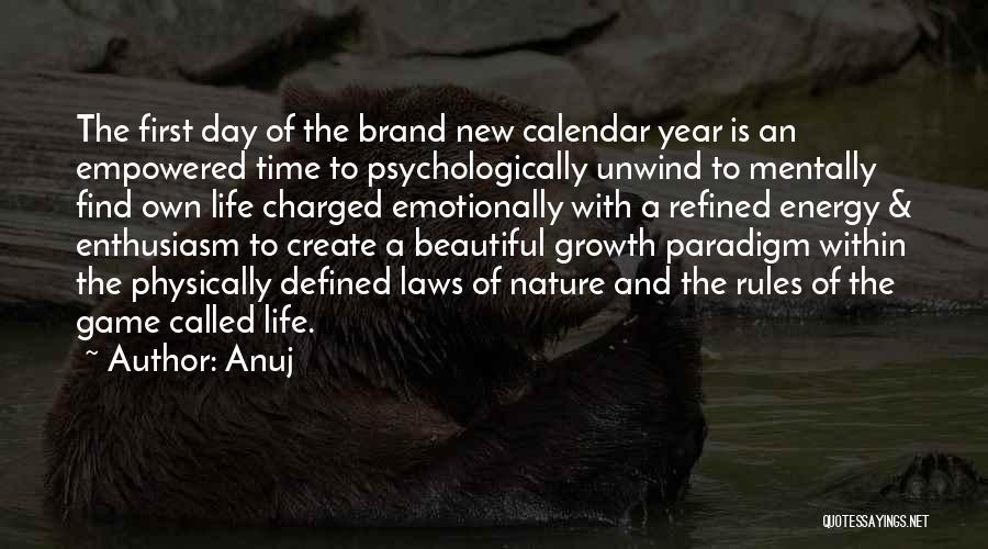 Anuj Quotes: The First Day Of The Brand New Calendar Year Is An Empowered Time To Psychologically Unwind To Mentally Find Own