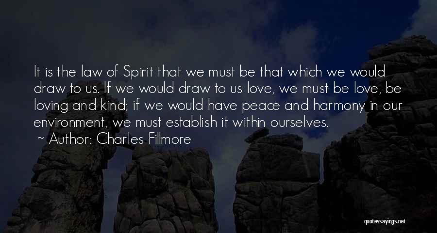 Charles Fillmore Quotes: It Is The Law Of Spirit That We Must Be That Which We Would Draw To Us. If We Would