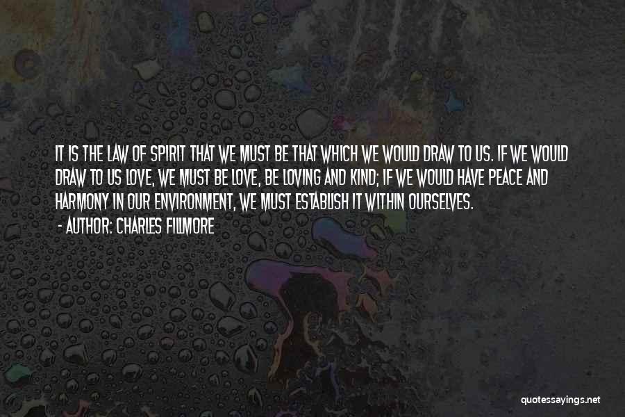 Charles Fillmore Quotes: It Is The Law Of Spirit That We Must Be That Which We Would Draw To Us. If We Would