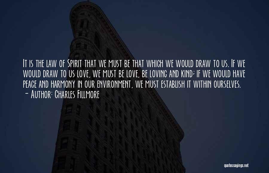 Charles Fillmore Quotes: It Is The Law Of Spirit That We Must Be That Which We Would Draw To Us. If We Would