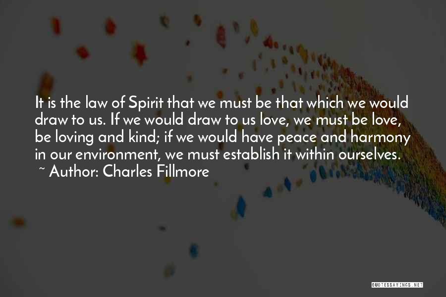 Charles Fillmore Quotes: It Is The Law Of Spirit That We Must Be That Which We Would Draw To Us. If We Would
