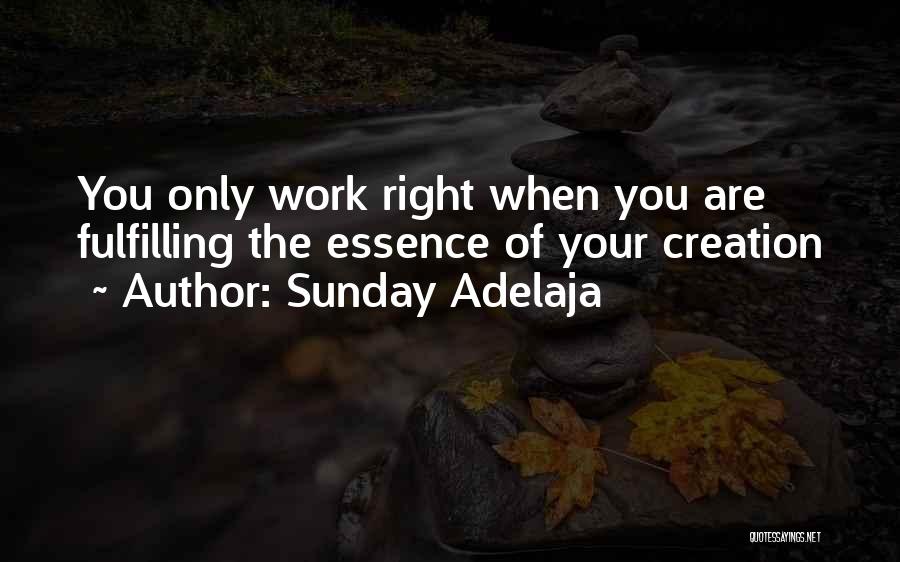 Sunday Adelaja Quotes: You Only Work Right When You Are Fulfilling The Essence Of Your Creation