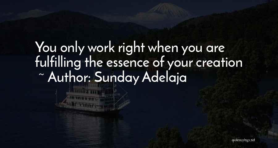 Sunday Adelaja Quotes: You Only Work Right When You Are Fulfilling The Essence Of Your Creation