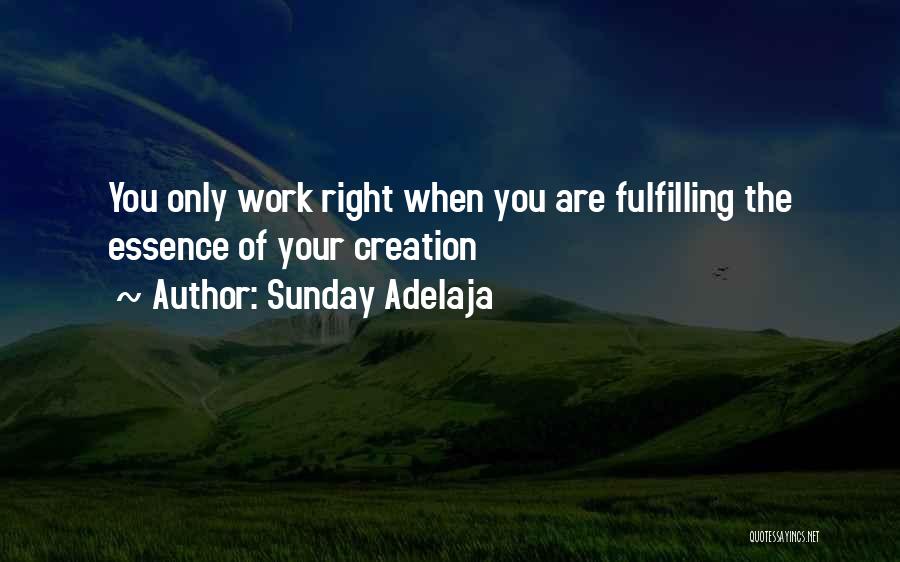 Sunday Adelaja Quotes: You Only Work Right When You Are Fulfilling The Essence Of Your Creation