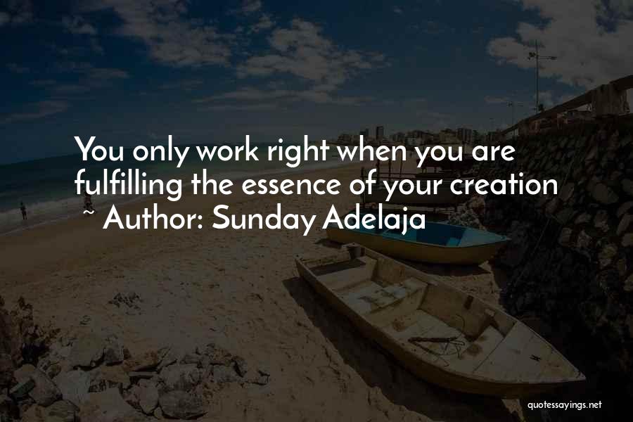 Sunday Adelaja Quotes: You Only Work Right When You Are Fulfilling The Essence Of Your Creation