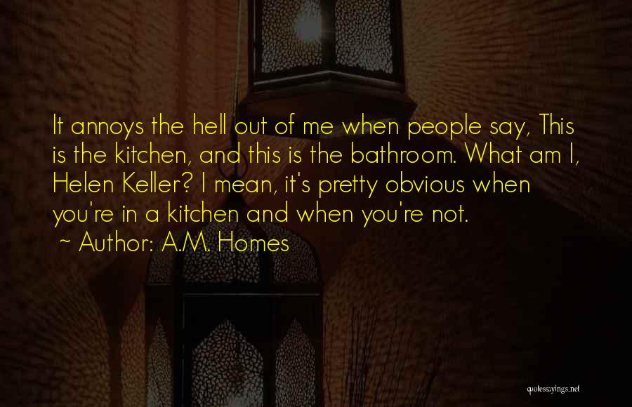 A.M. Homes Quotes: It Annoys The Hell Out Of Me When People Say, This Is The Kitchen, And This Is The Bathroom. What