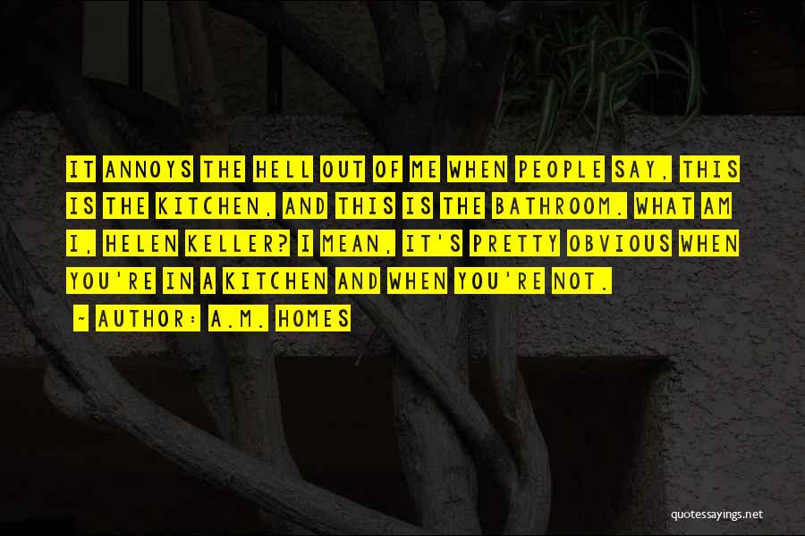 A.M. Homes Quotes: It Annoys The Hell Out Of Me When People Say, This Is The Kitchen, And This Is The Bathroom. What