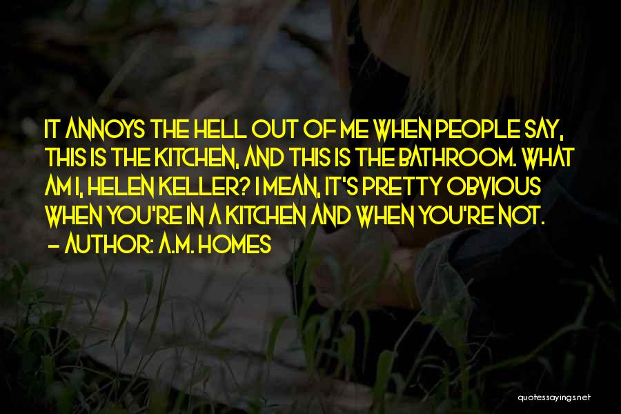 A.M. Homes Quotes: It Annoys The Hell Out Of Me When People Say, This Is The Kitchen, And This Is The Bathroom. What