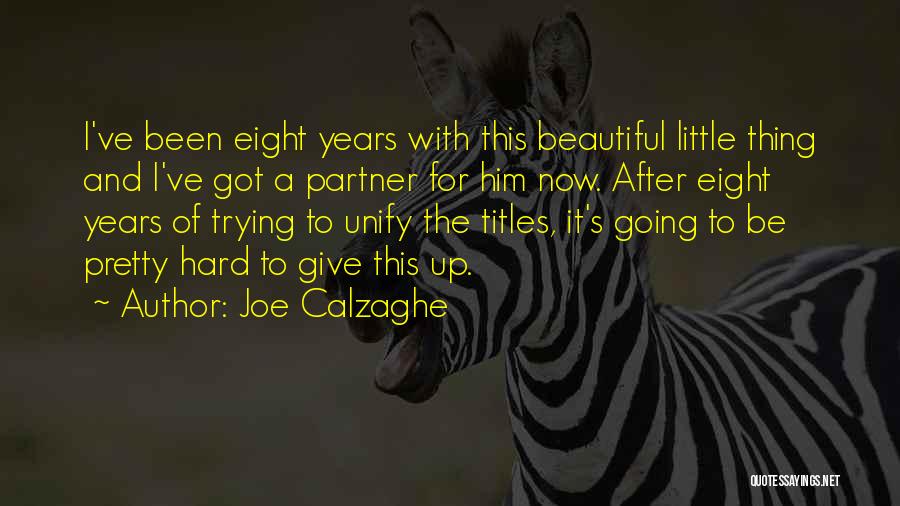 Joe Calzaghe Quotes: I've Been Eight Years With This Beautiful Little Thing And I've Got A Partner For Him Now. After Eight Years