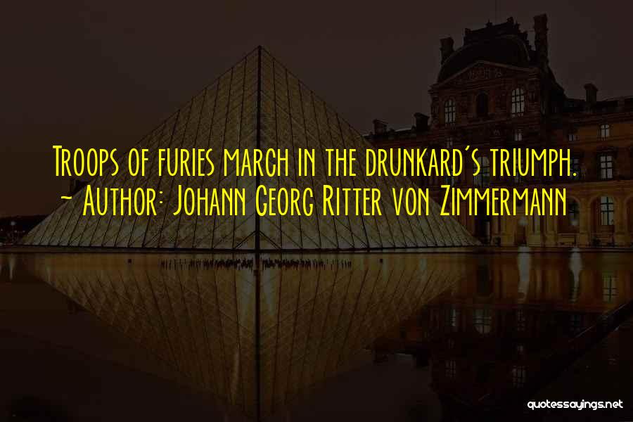 Johann Georg Ritter Von Zimmermann Quotes: Troops Of Furies March In The Drunkard's Triumph.