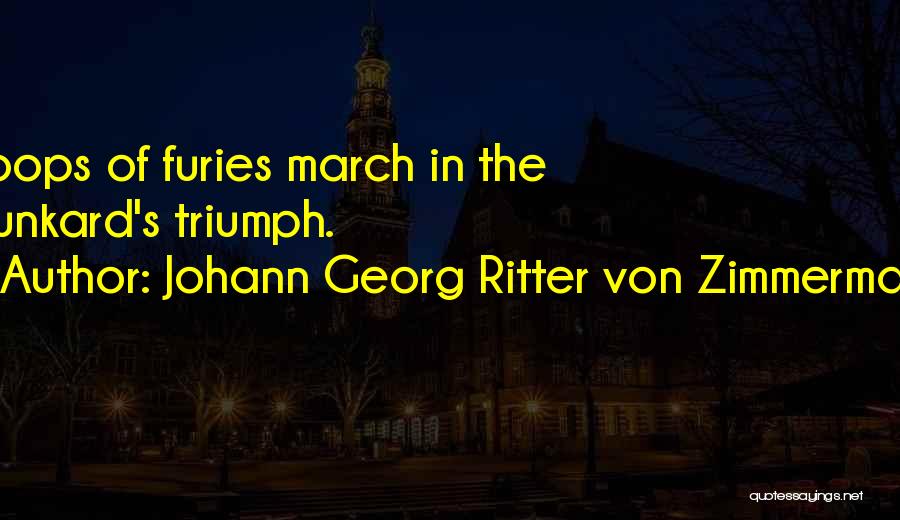 Johann Georg Ritter Von Zimmermann Quotes: Troops Of Furies March In The Drunkard's Triumph.