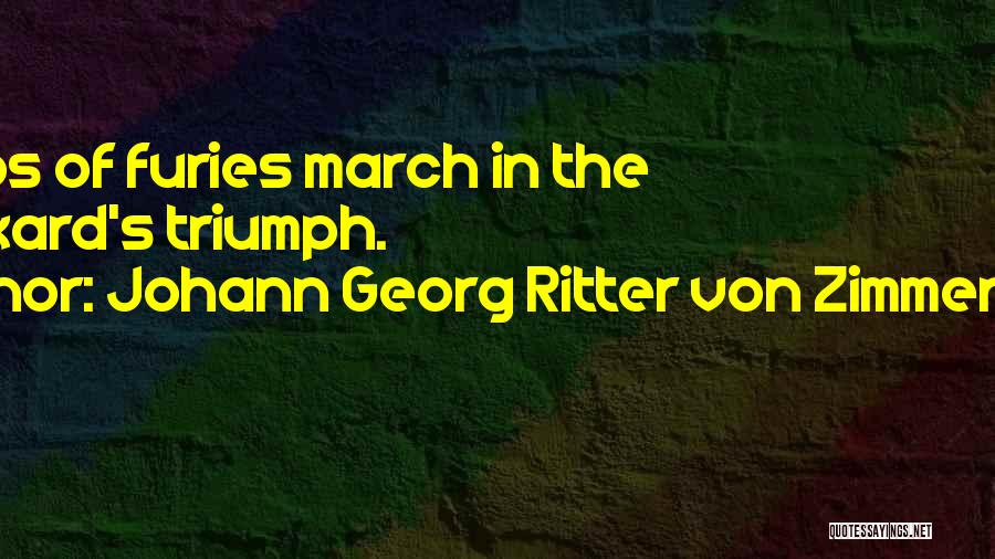 Johann Georg Ritter Von Zimmermann Quotes: Troops Of Furies March In The Drunkard's Triumph.