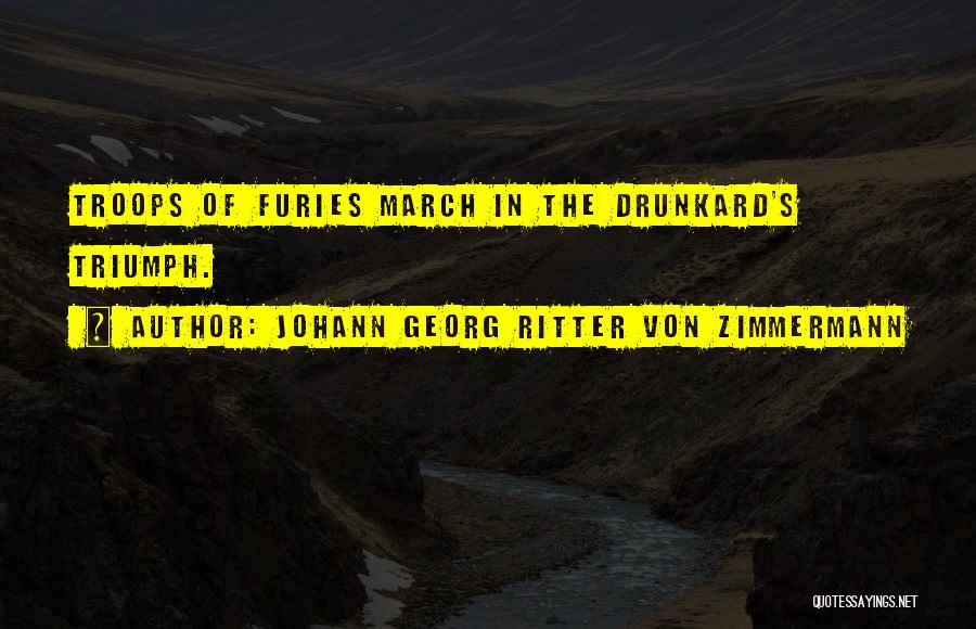 Johann Georg Ritter Von Zimmermann Quotes: Troops Of Furies March In The Drunkard's Triumph.