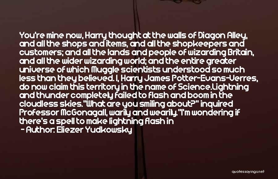 Eliezer Yudkowsky Quotes: You're Mine Now, Harry Thought At The Walls Of Diagon Alley, And All The Shops And Items, And All The