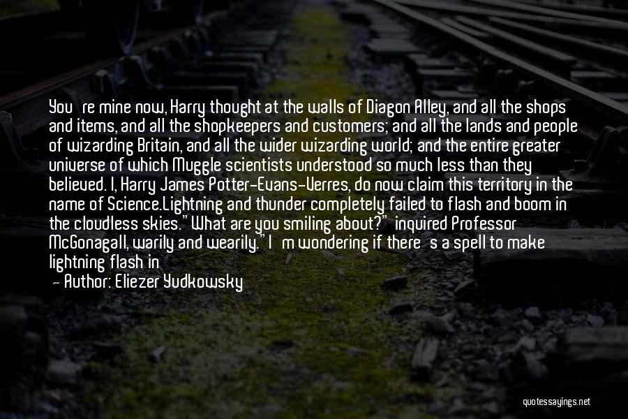 Eliezer Yudkowsky Quotes: You're Mine Now, Harry Thought At The Walls Of Diagon Alley, And All The Shops And Items, And All The