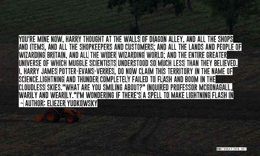 Eliezer Yudkowsky Quotes: You're Mine Now, Harry Thought At The Walls Of Diagon Alley, And All The Shops And Items, And All The