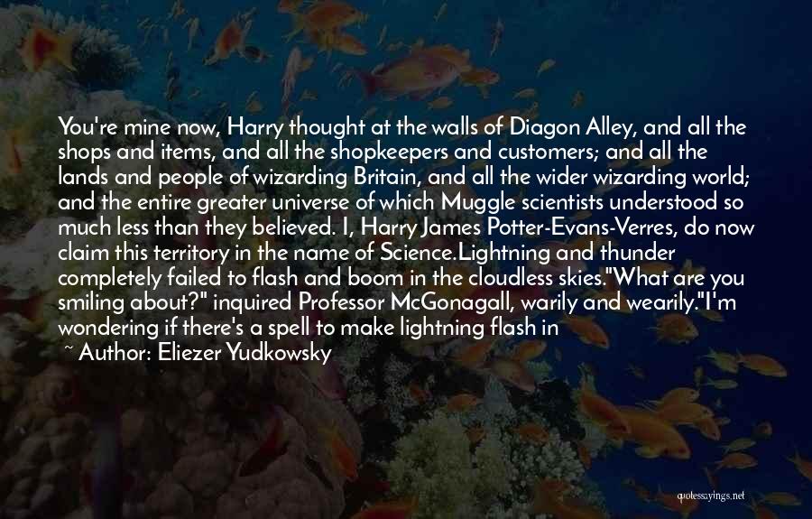 Eliezer Yudkowsky Quotes: You're Mine Now, Harry Thought At The Walls Of Diagon Alley, And All The Shops And Items, And All The