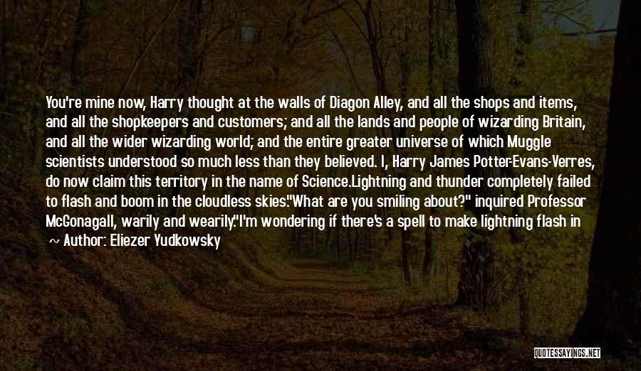 Eliezer Yudkowsky Quotes: You're Mine Now, Harry Thought At The Walls Of Diagon Alley, And All The Shops And Items, And All The