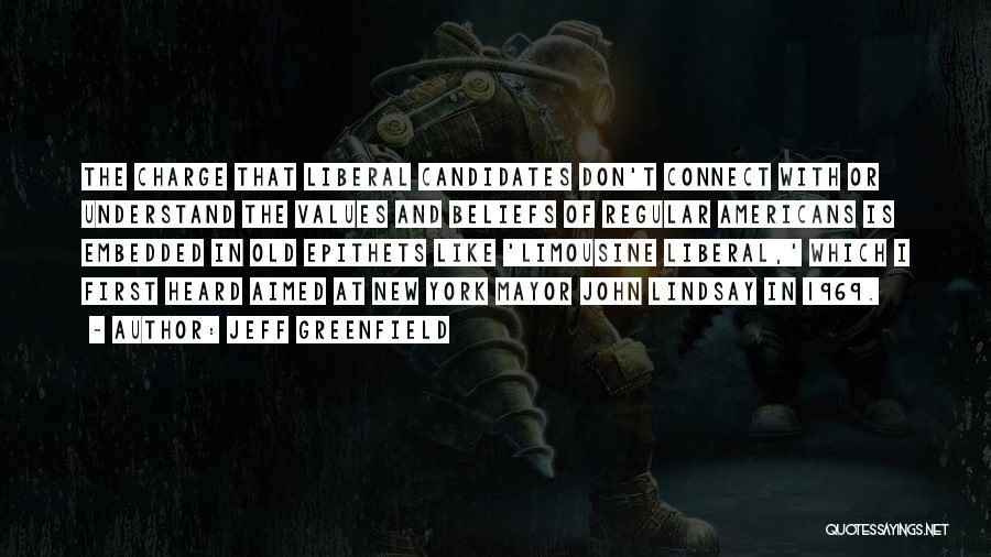 Jeff Greenfield Quotes: The Charge That Liberal Candidates Don't Connect With Or Understand The Values And Beliefs Of Regular Americans Is Embedded In