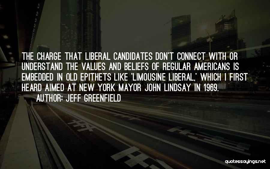 Jeff Greenfield Quotes: The Charge That Liberal Candidates Don't Connect With Or Understand The Values And Beliefs Of Regular Americans Is Embedded In