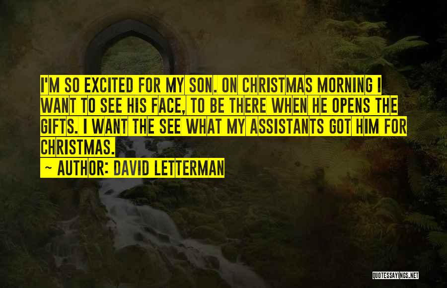 David Letterman Quotes: I'm So Excited For My Son. On Christmas Morning I Want To See His Face, To Be There When He