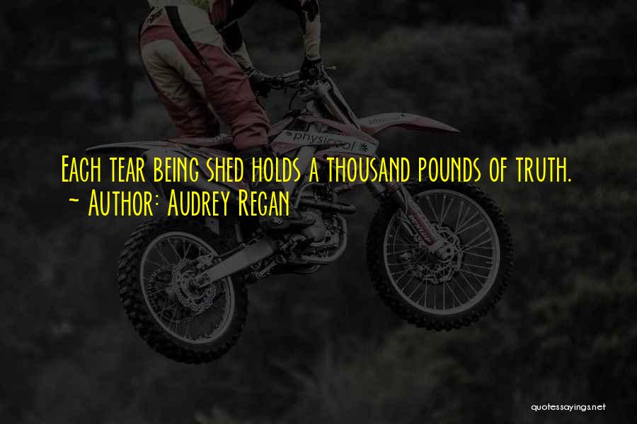 Audrey Regan Quotes: Each Tear Being Shed Holds A Thousand Pounds Of Truth.
