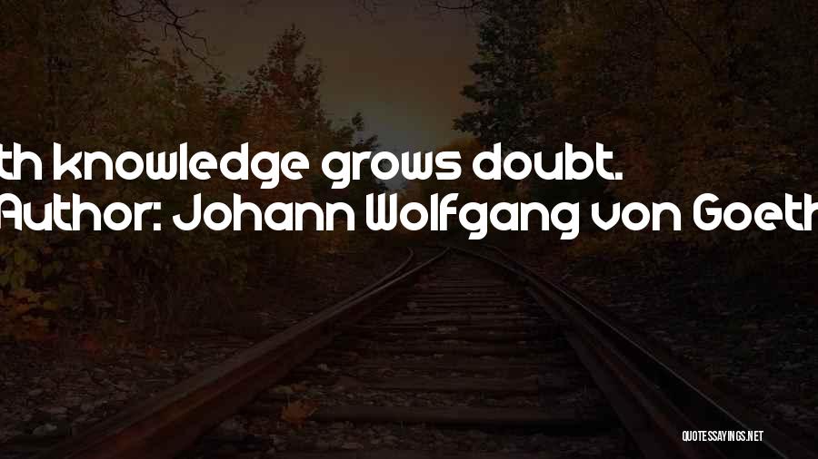 Johann Wolfgang Von Goethe Quotes: With Knowledge Grows Doubt.