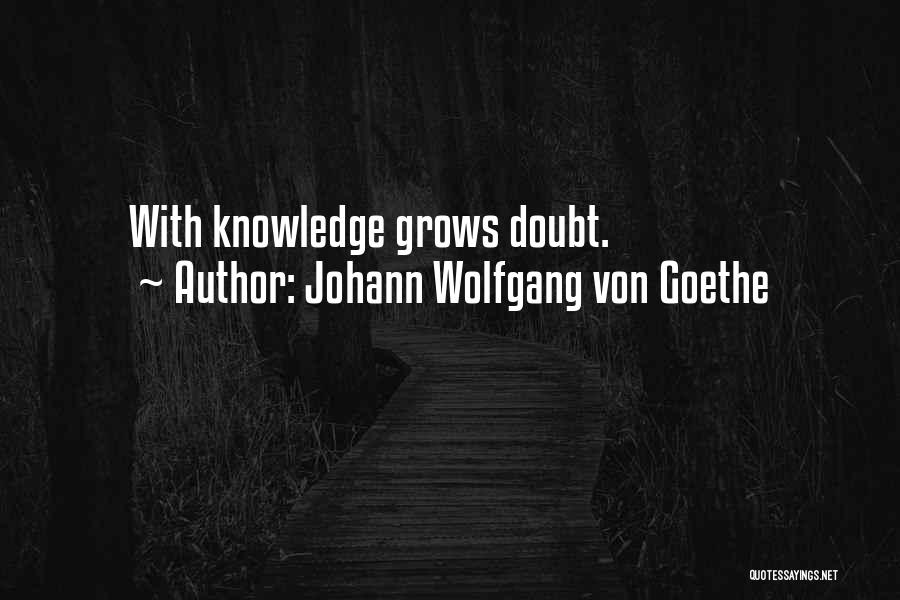 Johann Wolfgang Von Goethe Quotes: With Knowledge Grows Doubt.