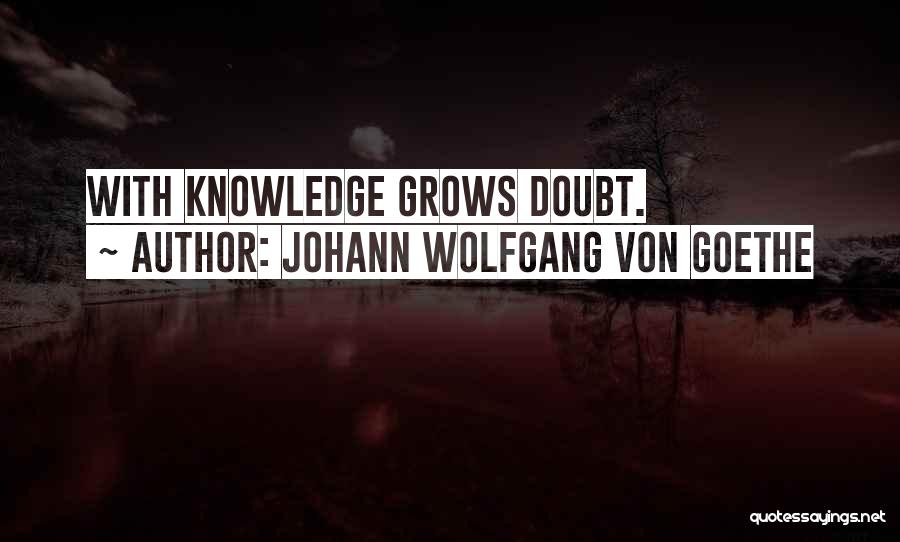 Johann Wolfgang Von Goethe Quotes: With Knowledge Grows Doubt.