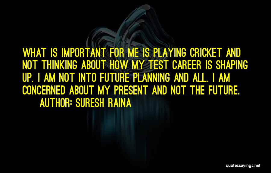 Suresh Raina Quotes: What Is Important For Me Is Playing Cricket And Not Thinking About How My Test Career Is Shaping Up. I