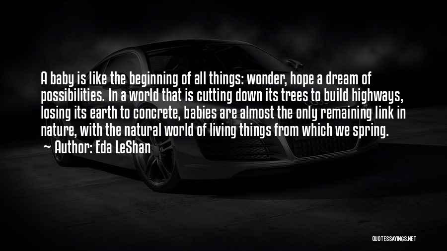 Eda LeShan Quotes: A Baby Is Like The Beginning Of All Things: Wonder, Hope A Dream Of Possibilities. In A World That Is