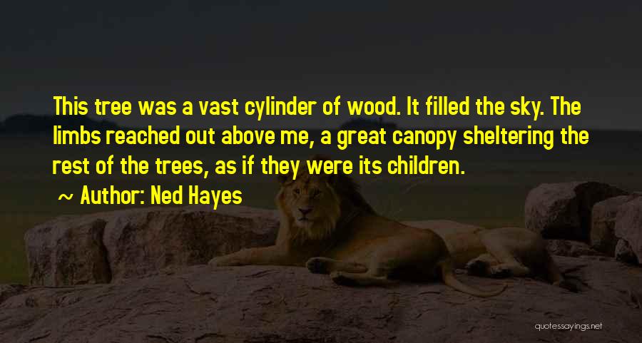 Ned Hayes Quotes: This Tree Was A Vast Cylinder Of Wood. It Filled The Sky. The Limbs Reached Out Above Me, A Great