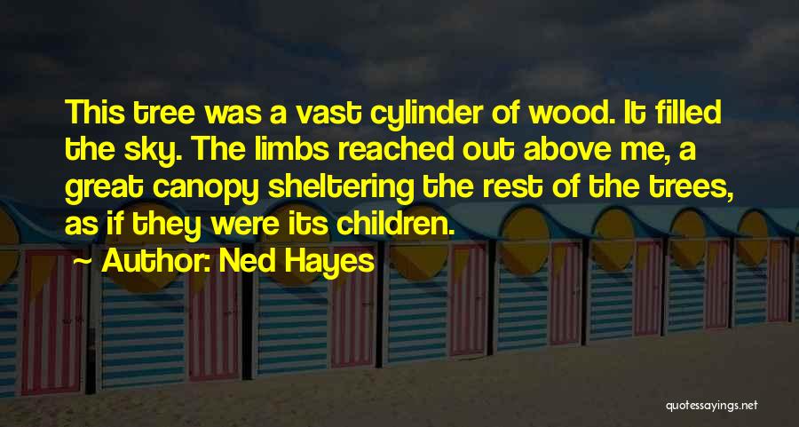 Ned Hayes Quotes: This Tree Was A Vast Cylinder Of Wood. It Filled The Sky. The Limbs Reached Out Above Me, A Great