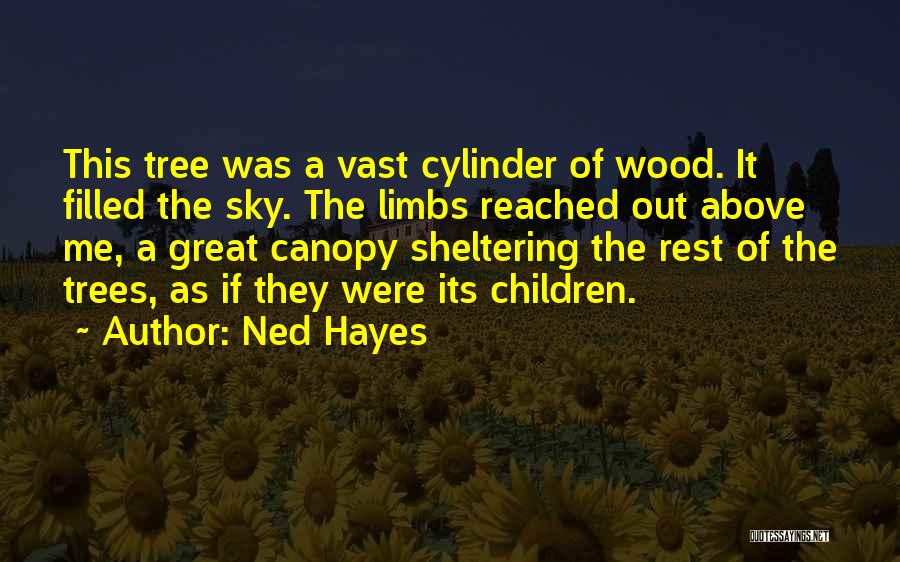 Ned Hayes Quotes: This Tree Was A Vast Cylinder Of Wood. It Filled The Sky. The Limbs Reached Out Above Me, A Great