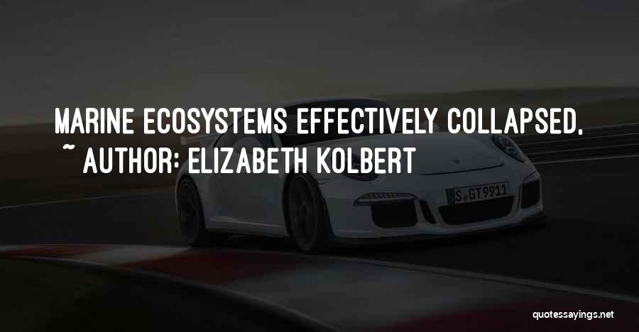 Elizabeth Kolbert Quotes: Marine Ecosystems Effectively Collapsed,