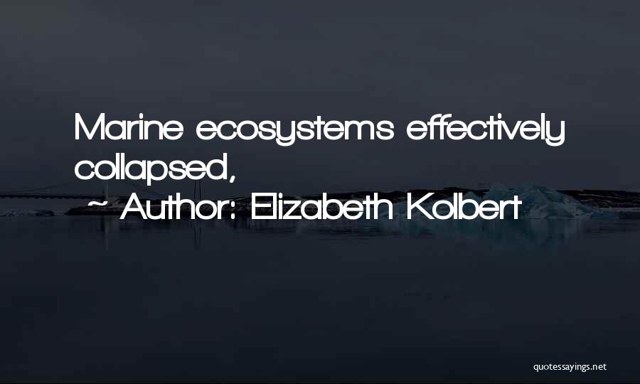 Elizabeth Kolbert Quotes: Marine Ecosystems Effectively Collapsed,