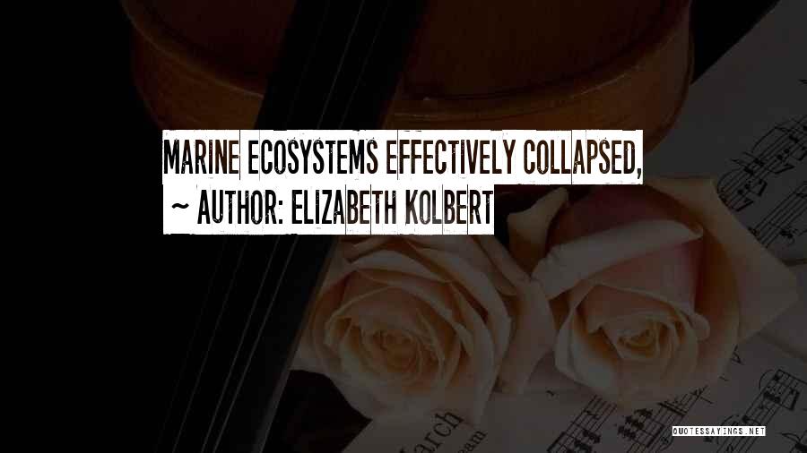 Elizabeth Kolbert Quotes: Marine Ecosystems Effectively Collapsed,