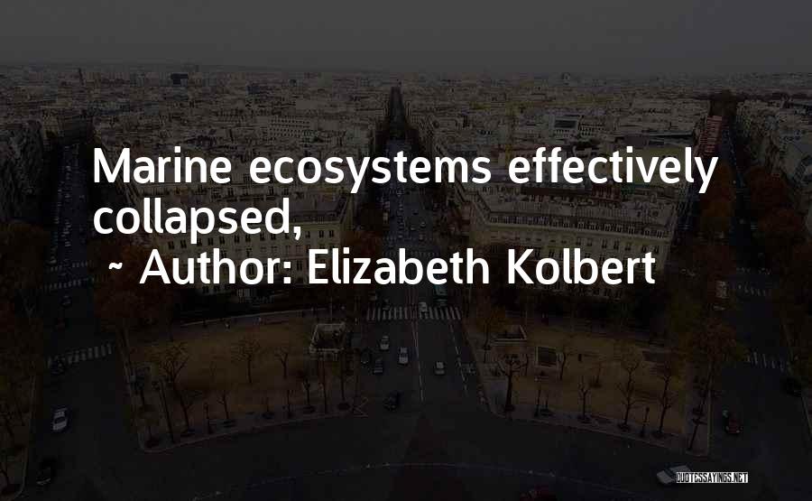 Elizabeth Kolbert Quotes: Marine Ecosystems Effectively Collapsed,