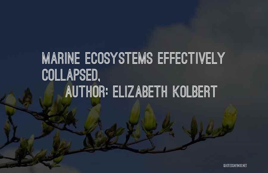 Elizabeth Kolbert Quotes: Marine Ecosystems Effectively Collapsed,