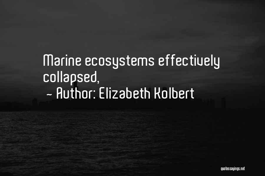 Elizabeth Kolbert Quotes: Marine Ecosystems Effectively Collapsed,