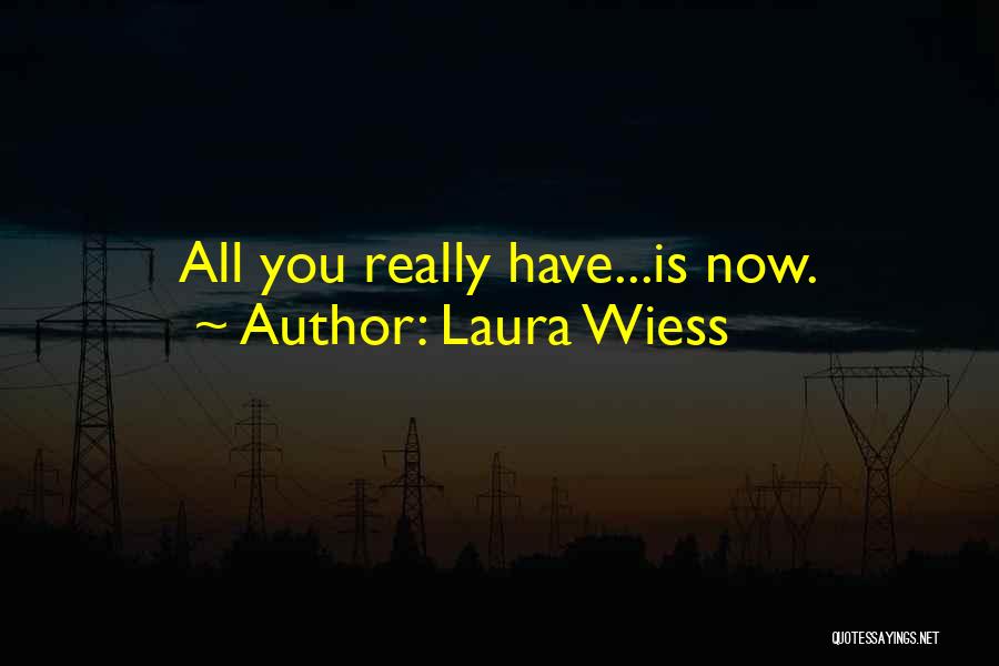Laura Wiess Quotes: All You Really Have...is Now.