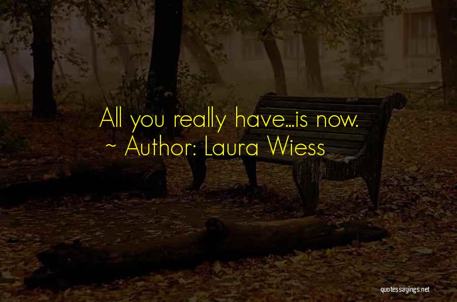 Laura Wiess Quotes: All You Really Have...is Now.