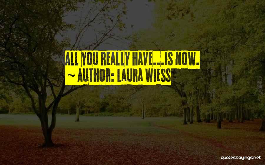 Laura Wiess Quotes: All You Really Have...is Now.