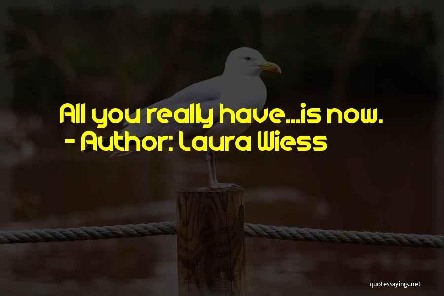 Laura Wiess Quotes: All You Really Have...is Now.